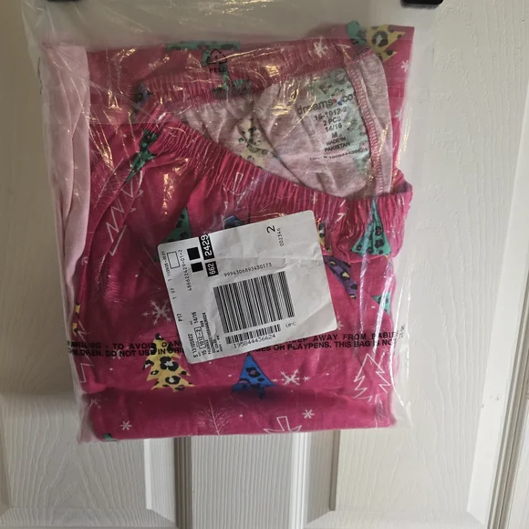 Dreamers Pink Pajama Set with Fun Patterns - Picture 1 of 4